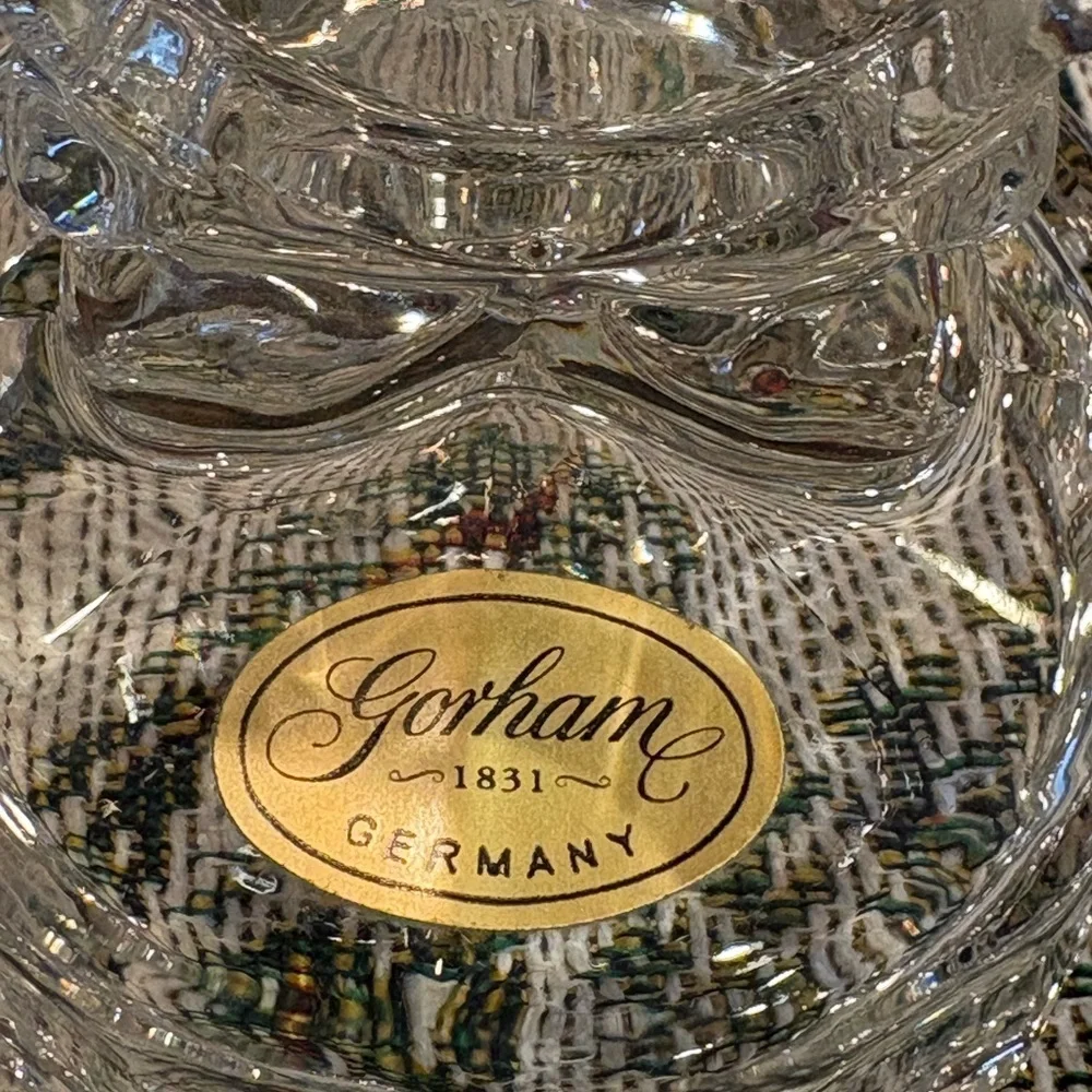 vintage Gorham full lead crystal Santa Claus picture frame ornament